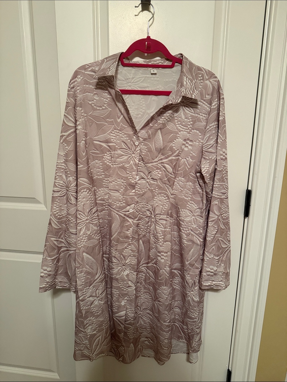 Women's Long Sleeve Floral Shirt Dress